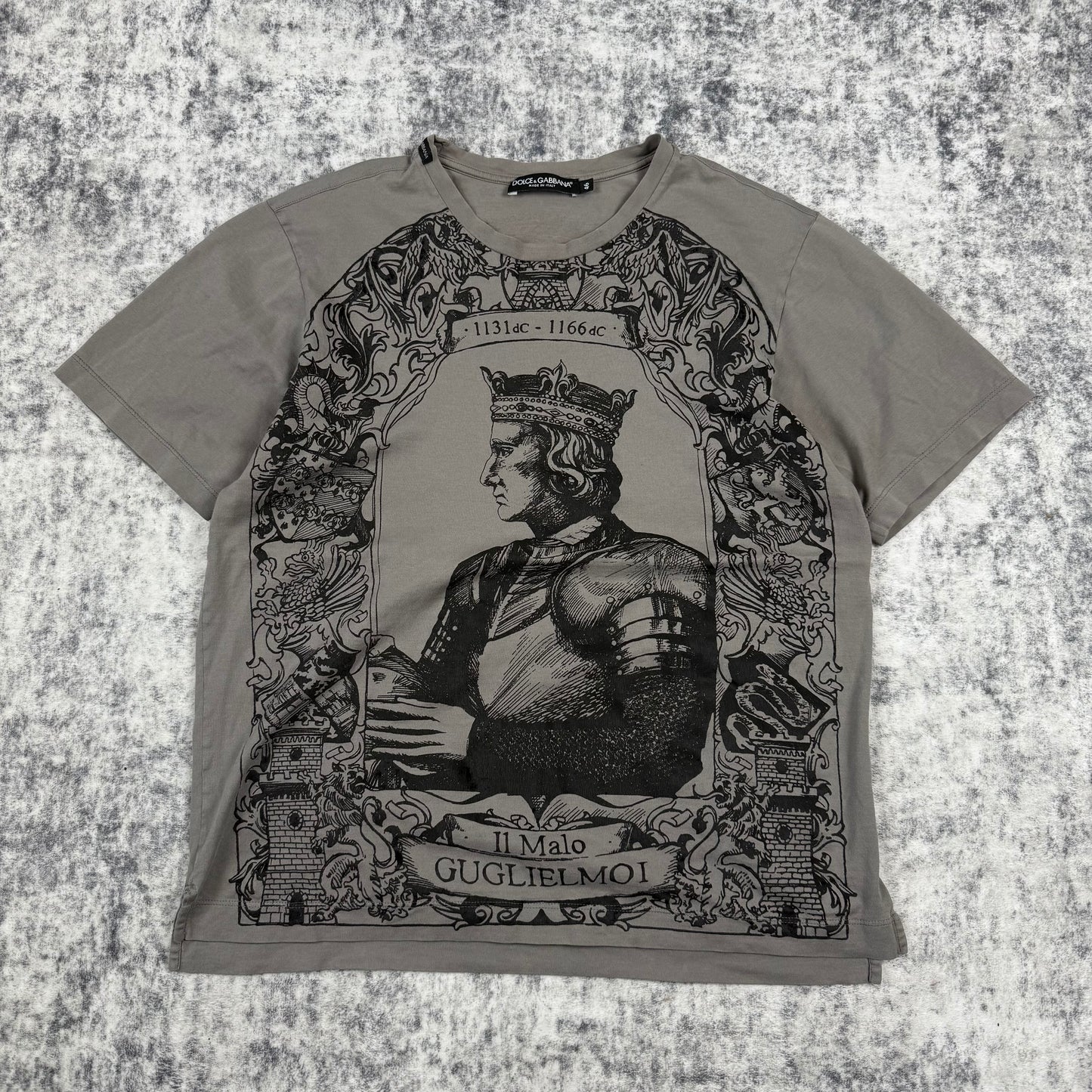Dolce & Gabbana 2000s Monarchy King Grey T-Shirt