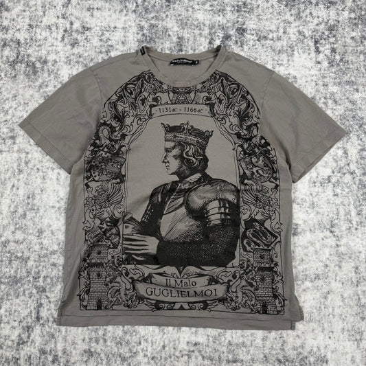 Dolce & Gabbana 2000s Monarchy King Grey T-Shirt