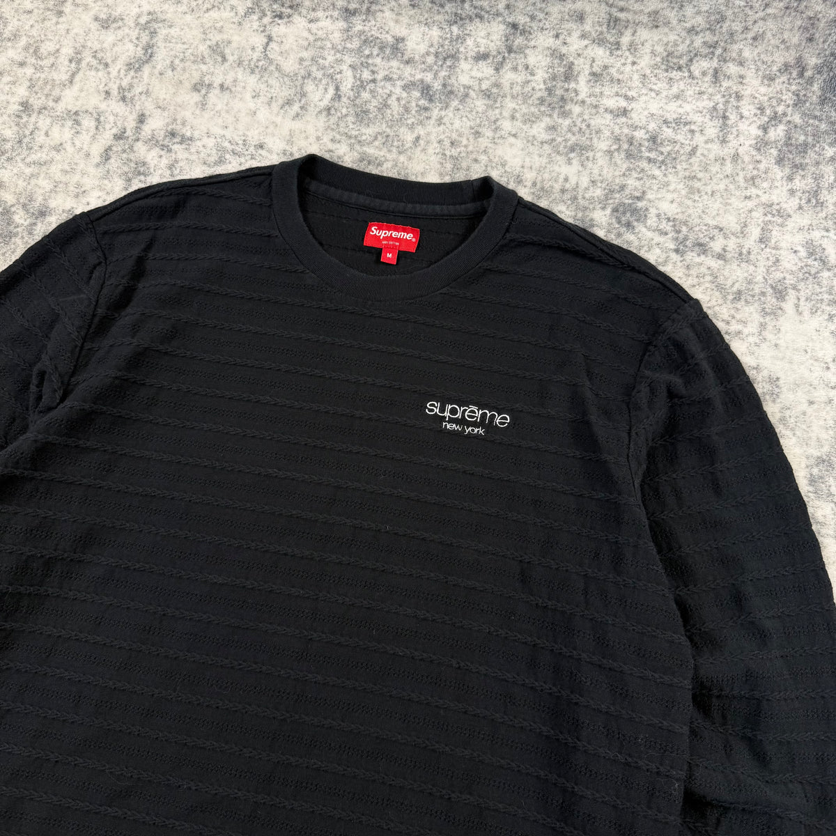 Supreme SS18 Rope Stripe ‘Black’ Long Sleeve