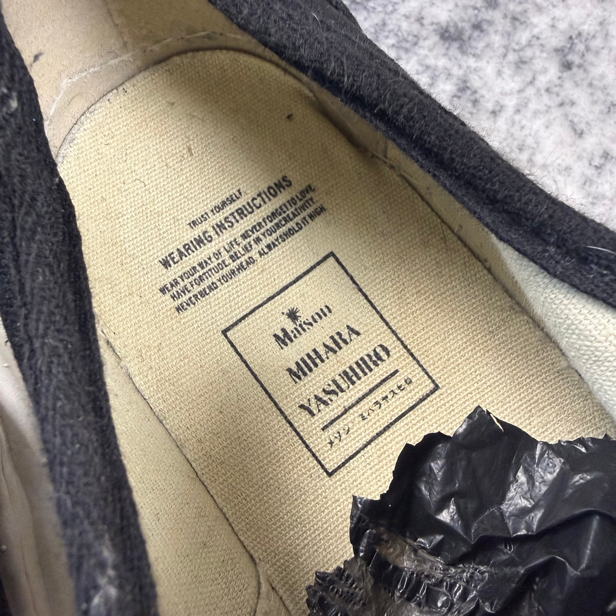 Maison Mihara Yasuhiro Baker Canvas ʼBlack’ Shoes