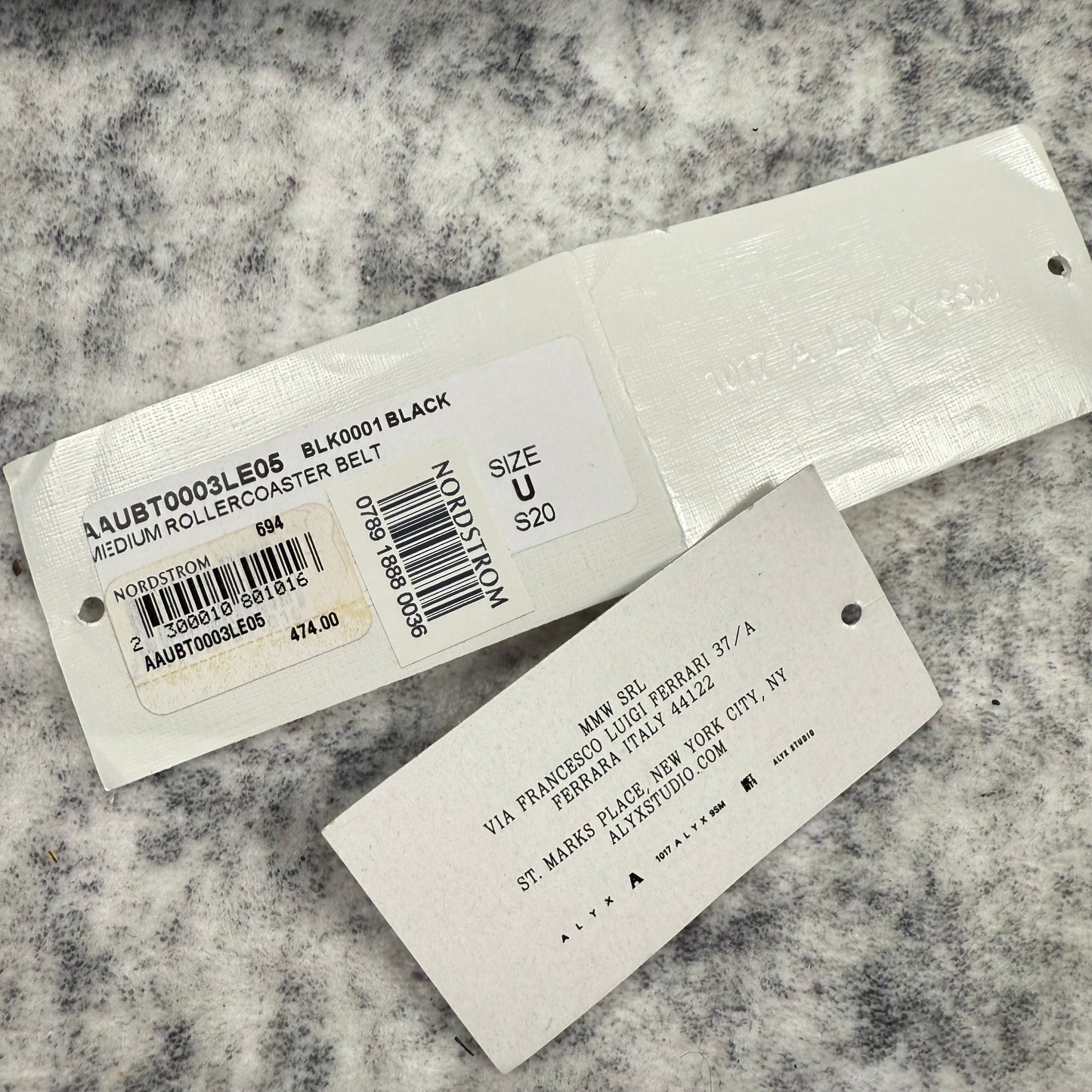 1017 Alyx 9SM Leather Rollercoaster ‘Black’ Belt