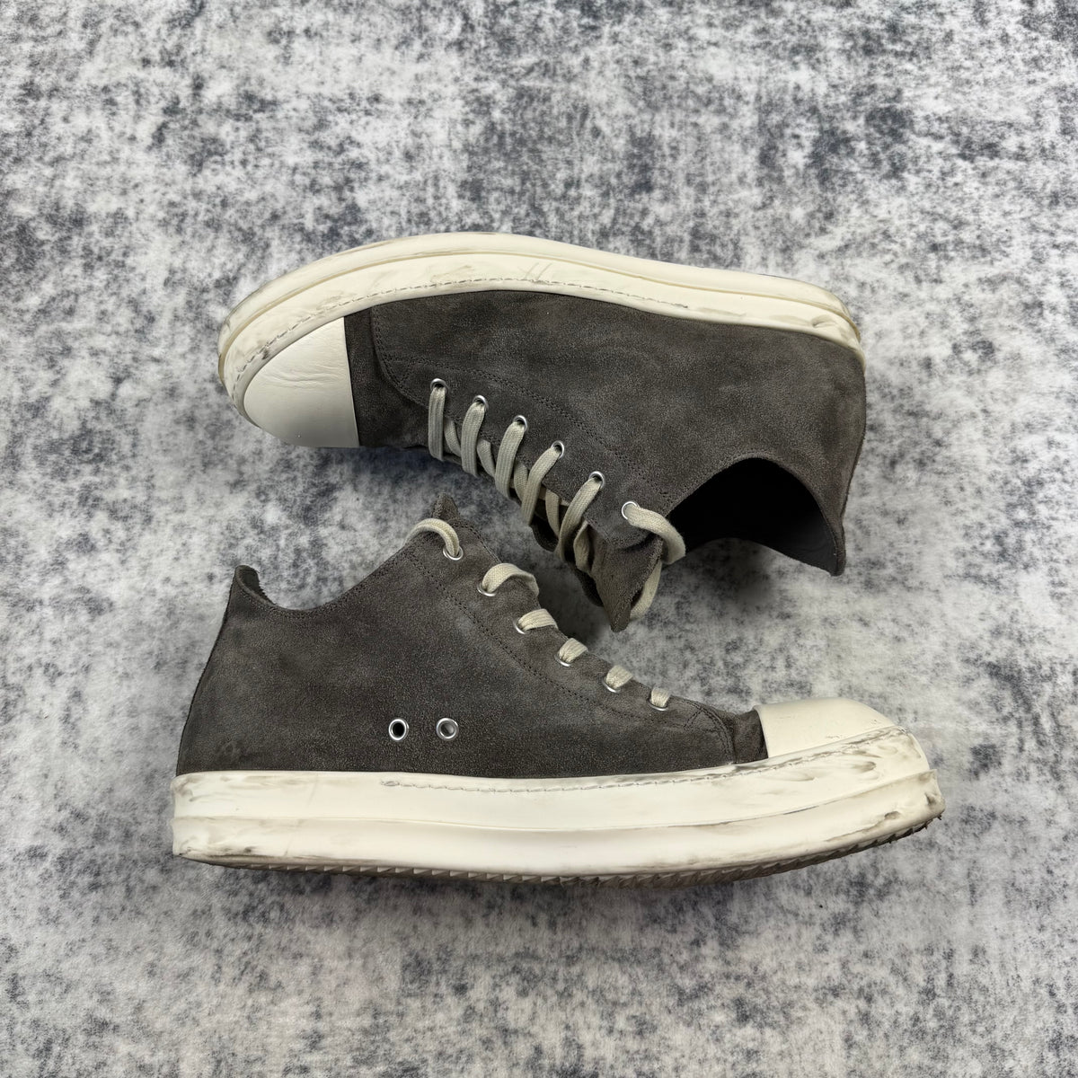 Rick Owens Suede Low Top Ramones Shoes