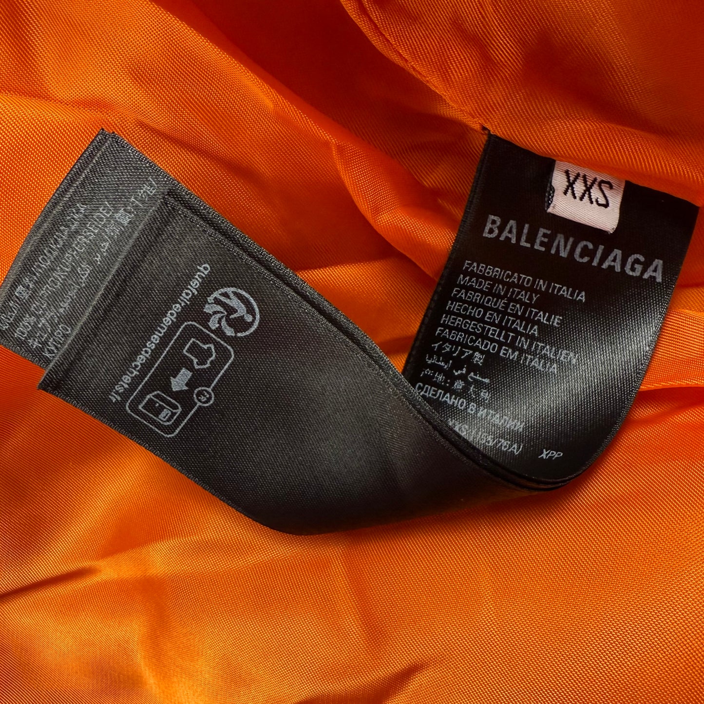 Balenciaga AW22 Leather MA-1 Oversized Hooded Bomber Jacket