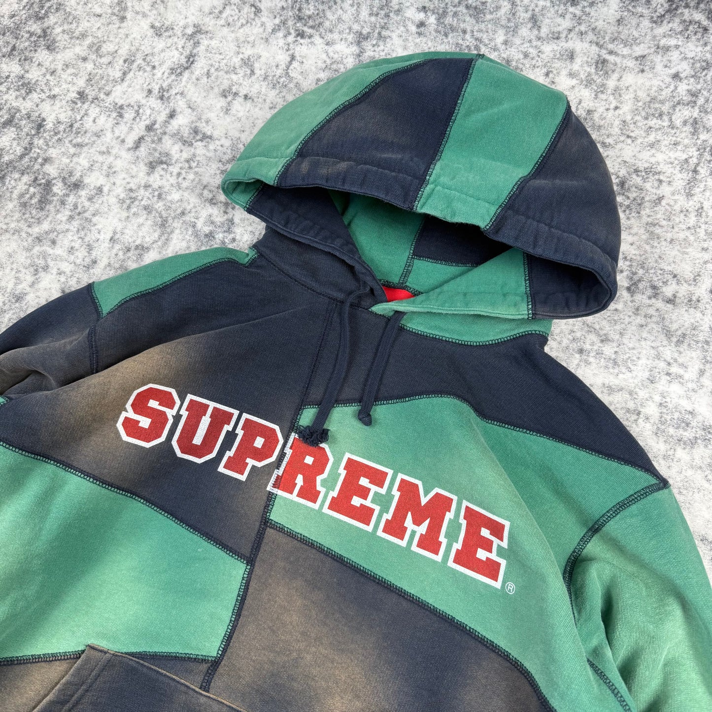 Supreme FW20 Patchwork ‘Green/Navy’ Hoodie