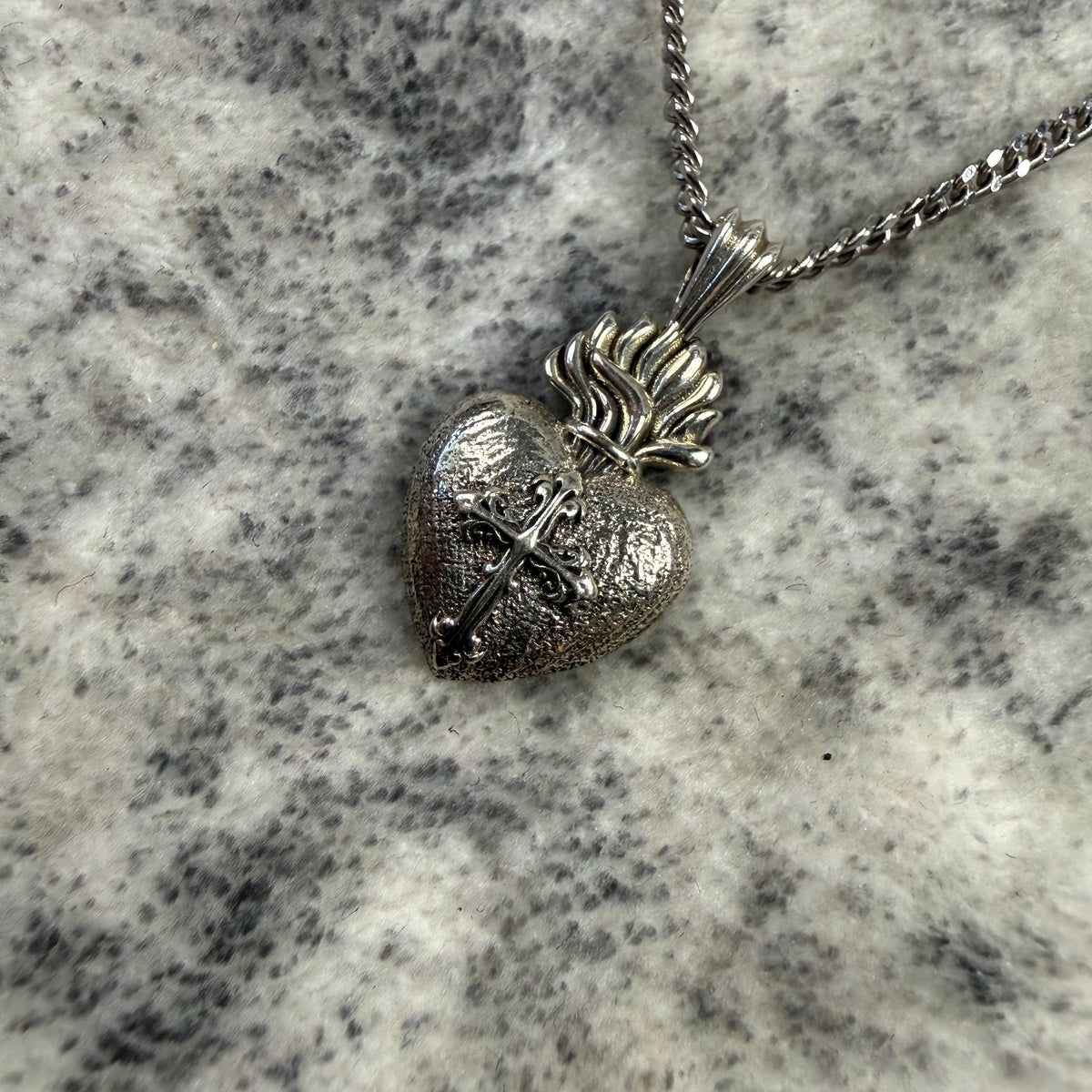 Emanuele Bicocchi Sterling Silver Sacred Heart Necklace
