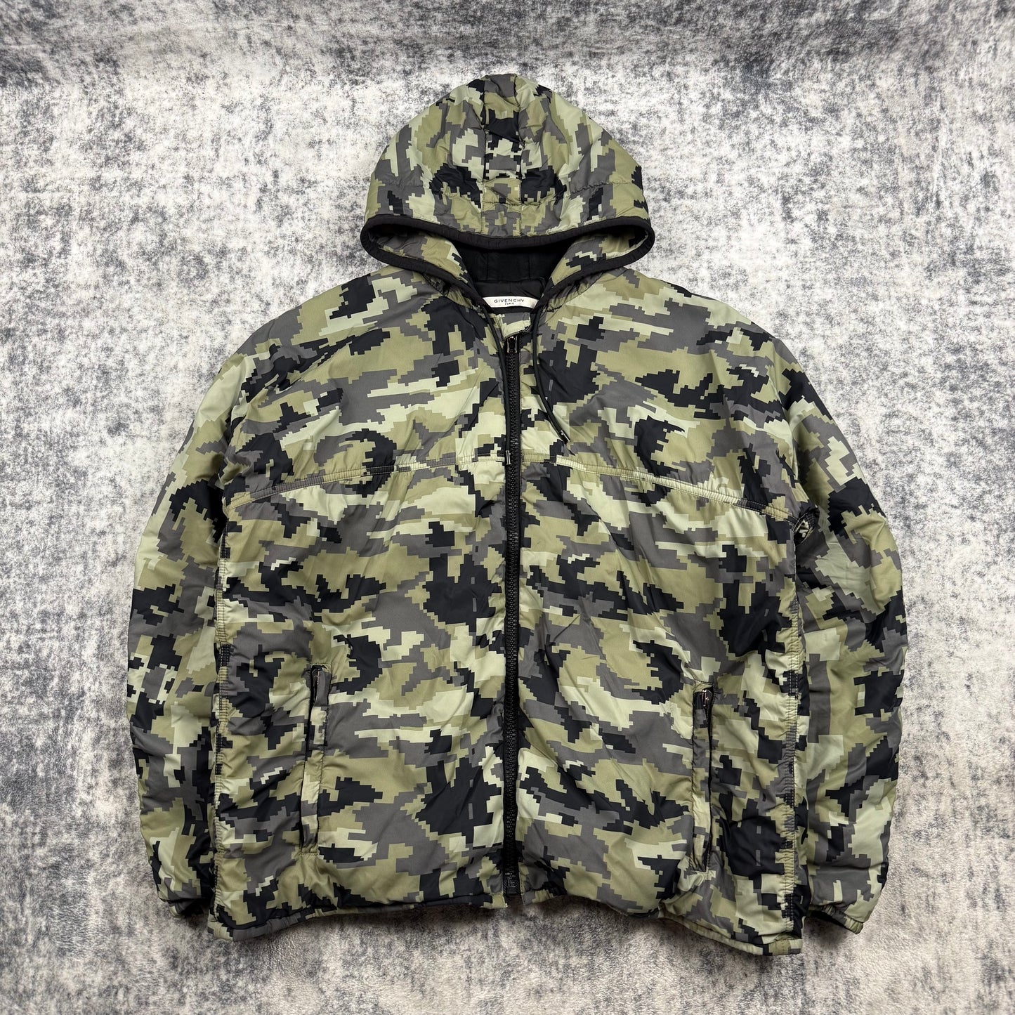 Givenchy FW15 Digital Camo Hooded Puffer Jacket
