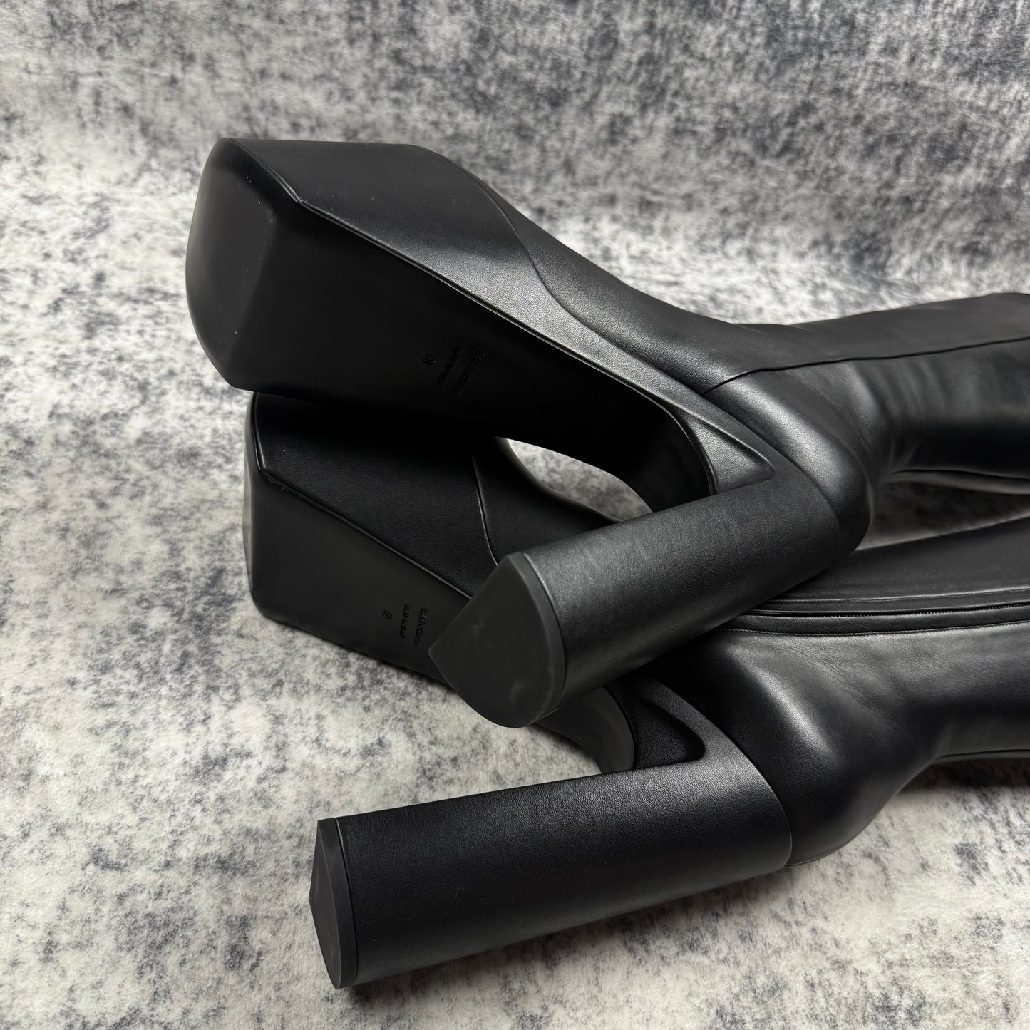 Balenciaga Camden Platform Knee High Boots Black