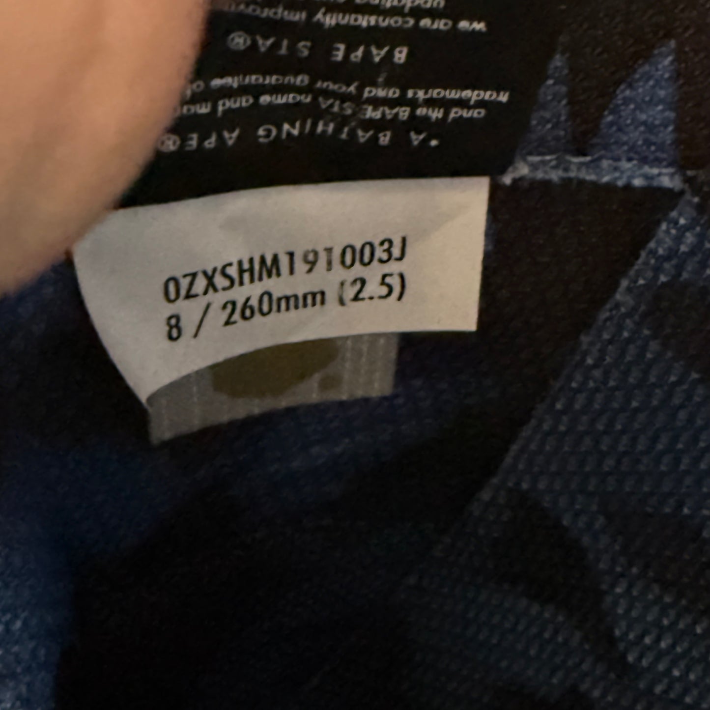 BAPE STA Blue & Black Patent Leather Low Top Sneakers