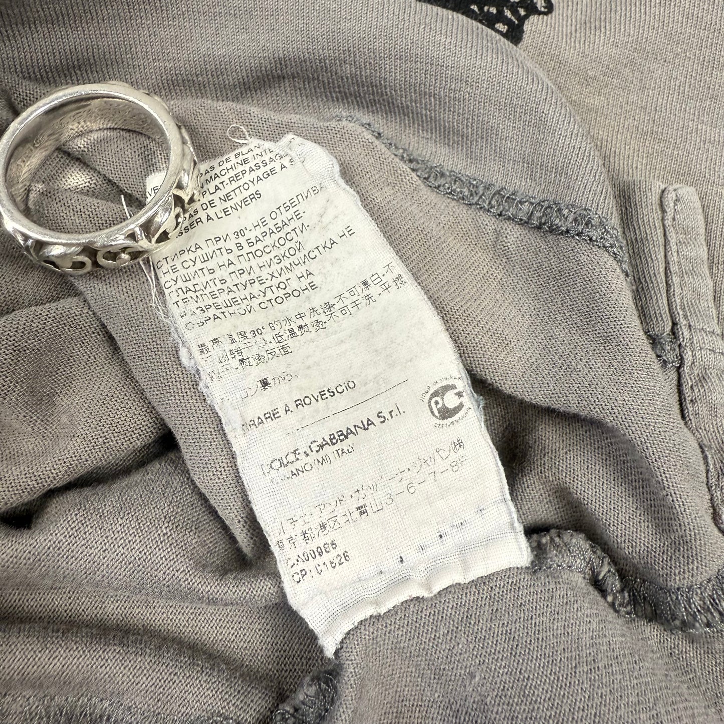 Dolce & Gabbana 2000s Monarchy King Grey T-Shirt