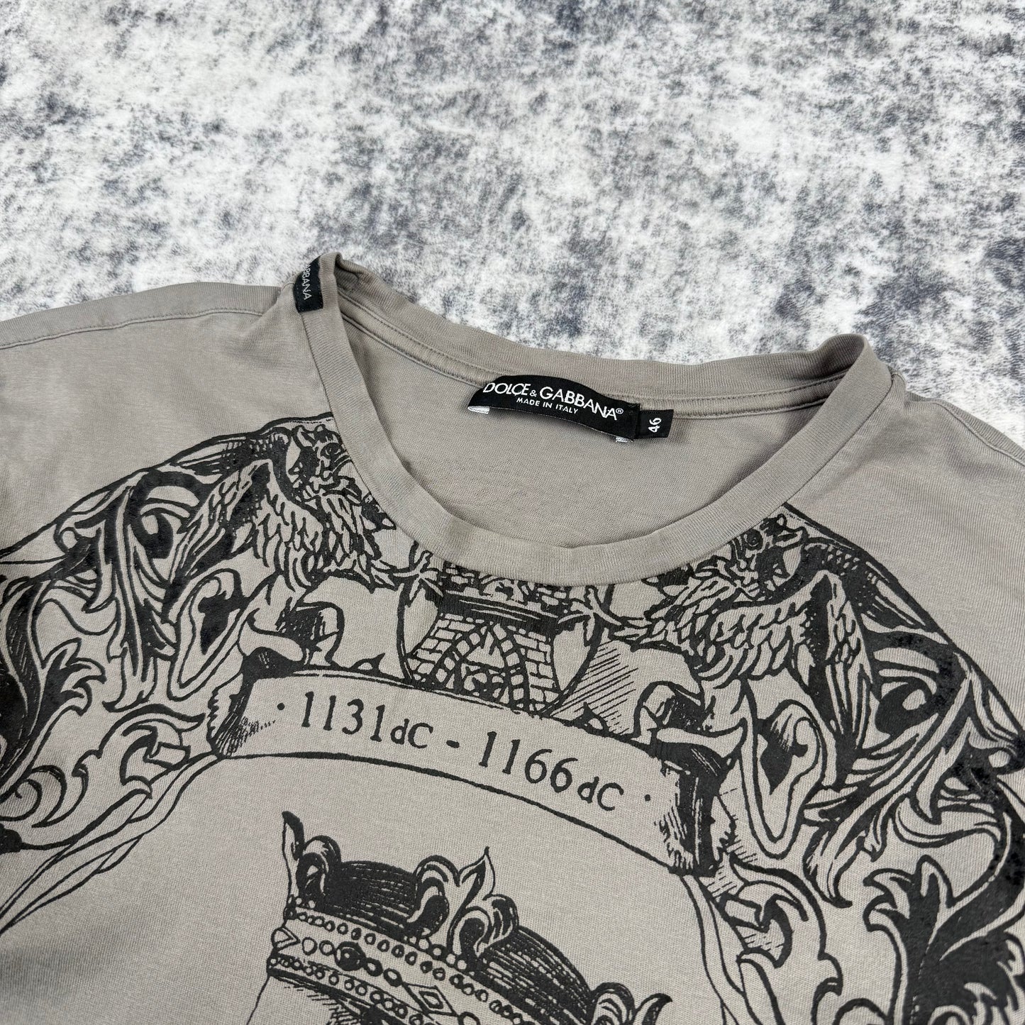 Dolce & Gabbana 2000s Monarchy King Grey T-Shirt