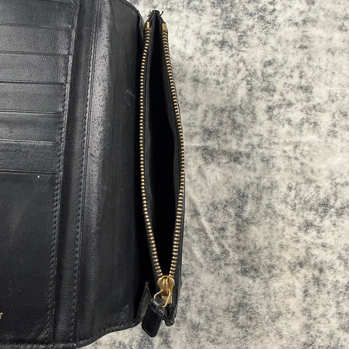 Saint Laurent Croc Embossed Leather Long Wallet