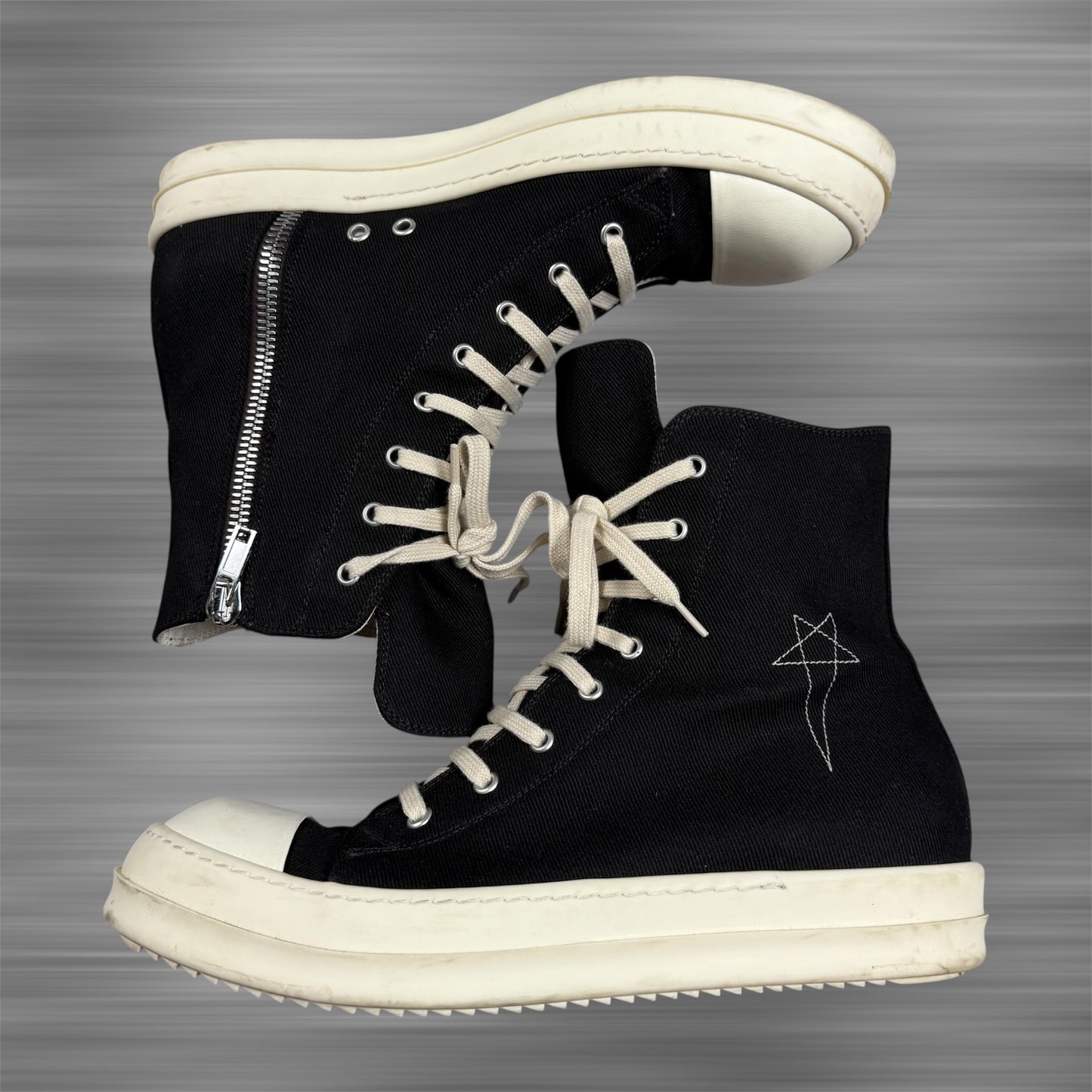 Rick Owens DRKSHDW Pentagram Embroidery High ‘Black’ Shoes