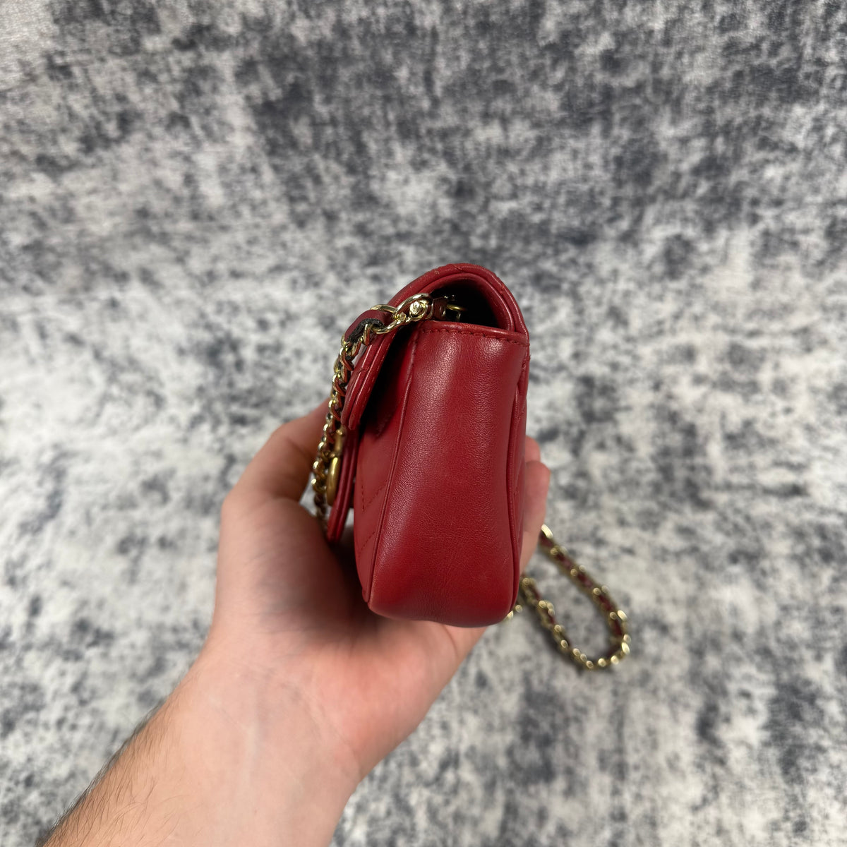 Gucci GG Marmont Red Matelassé Super Mini Bag