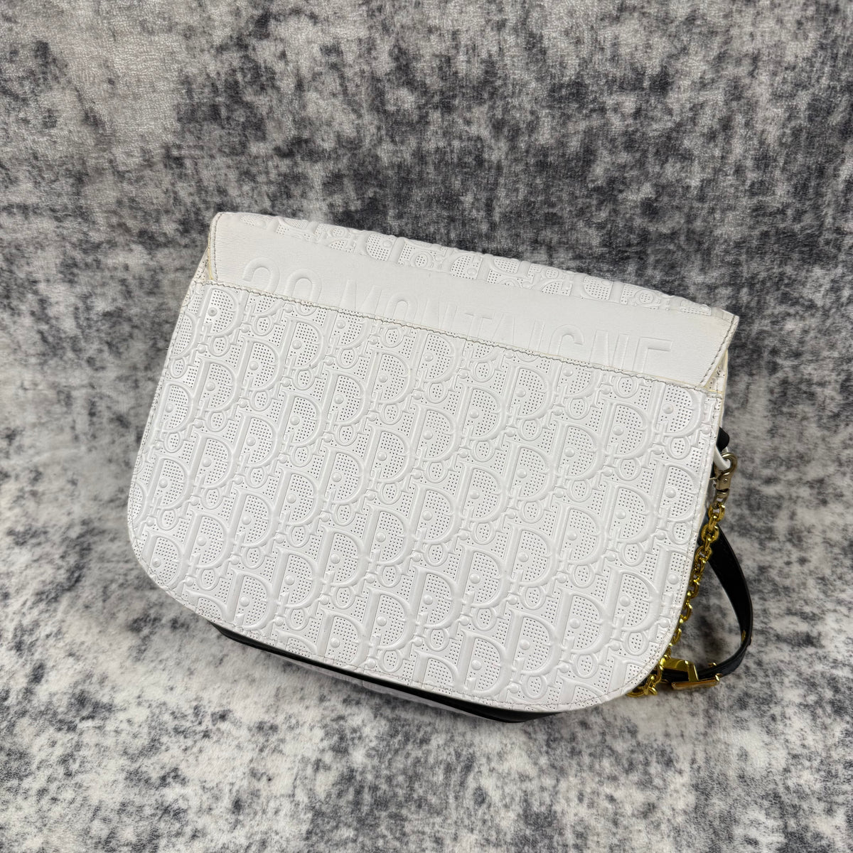 Christian Dior Medium Perforated Oblique Bobby Bag – White Calfskin