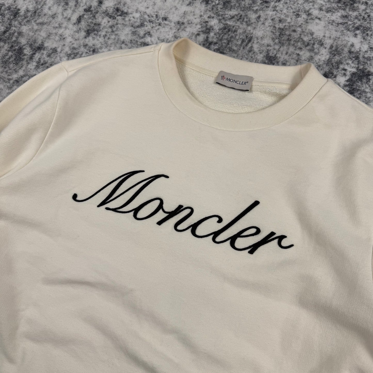 Moncler Embroidered Logo ‘Cream’ Crewneck
