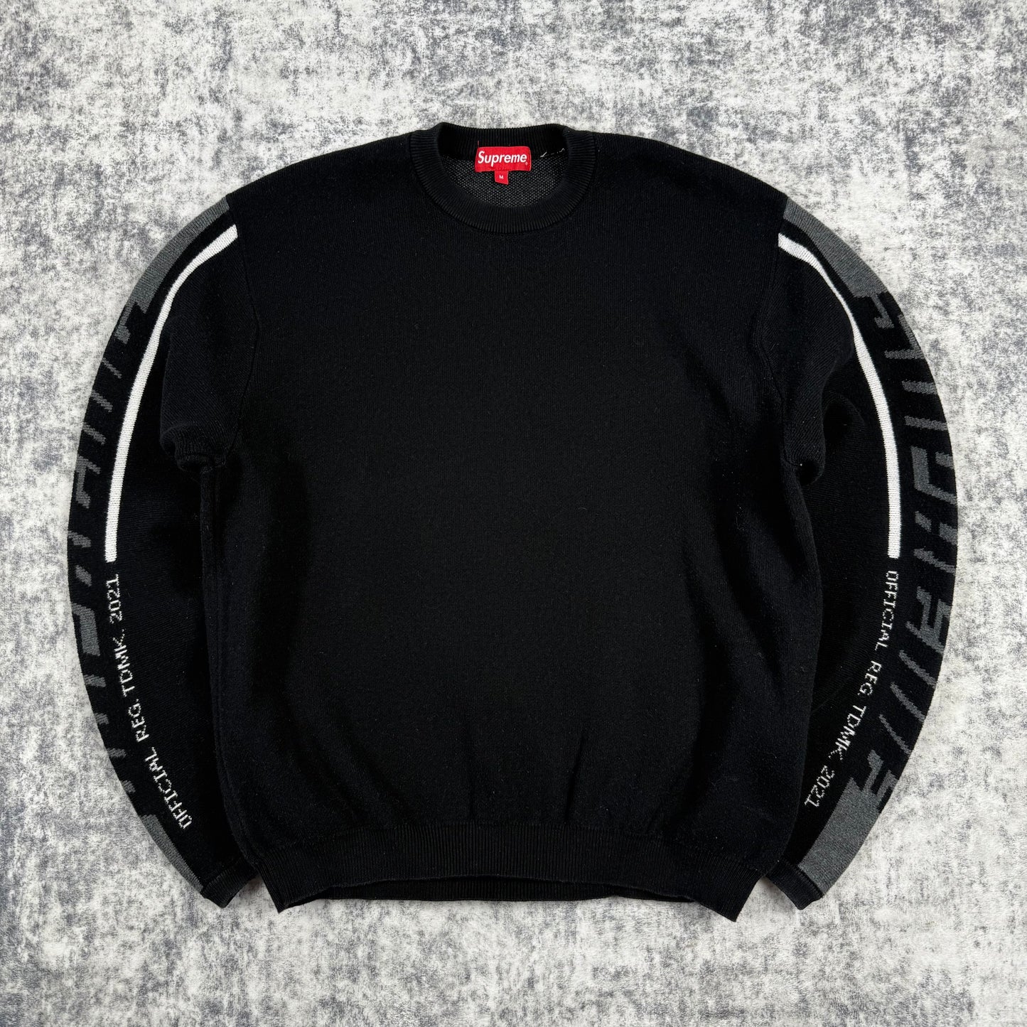 Supreme FW21 Sleeve Stripe ‘Black’ Sweater