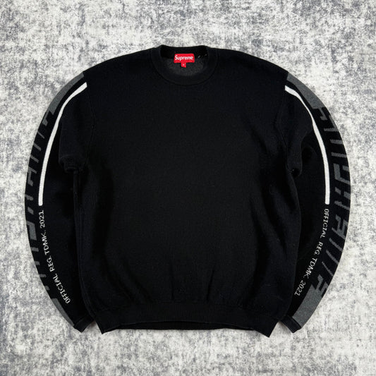 Supreme FW21 Sleeve Stripe ‘Black’ Sweater