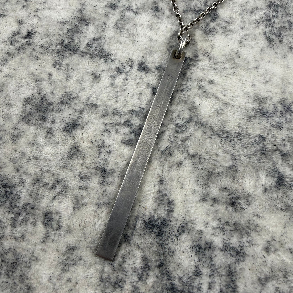Parts of Four Brushed Sterling Silver Long Plate Necklace