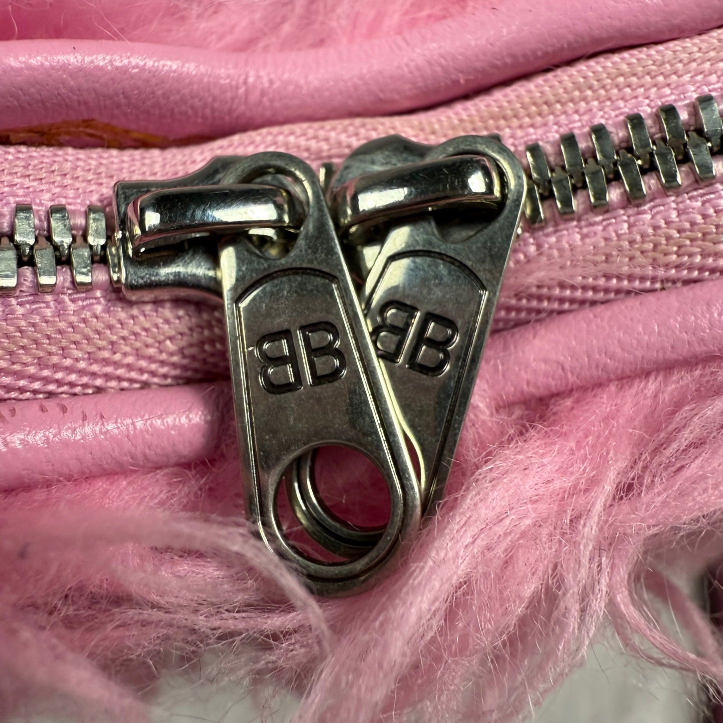 Balenciaga Faux Fur Heart Mini ‘Pink’ Crossbody Bag
