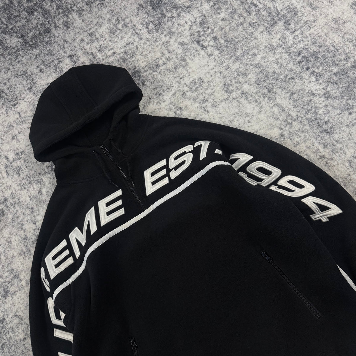 Supreme FW19 Polartec Half Zip ʼBlack’ Hooded Sweatshirt