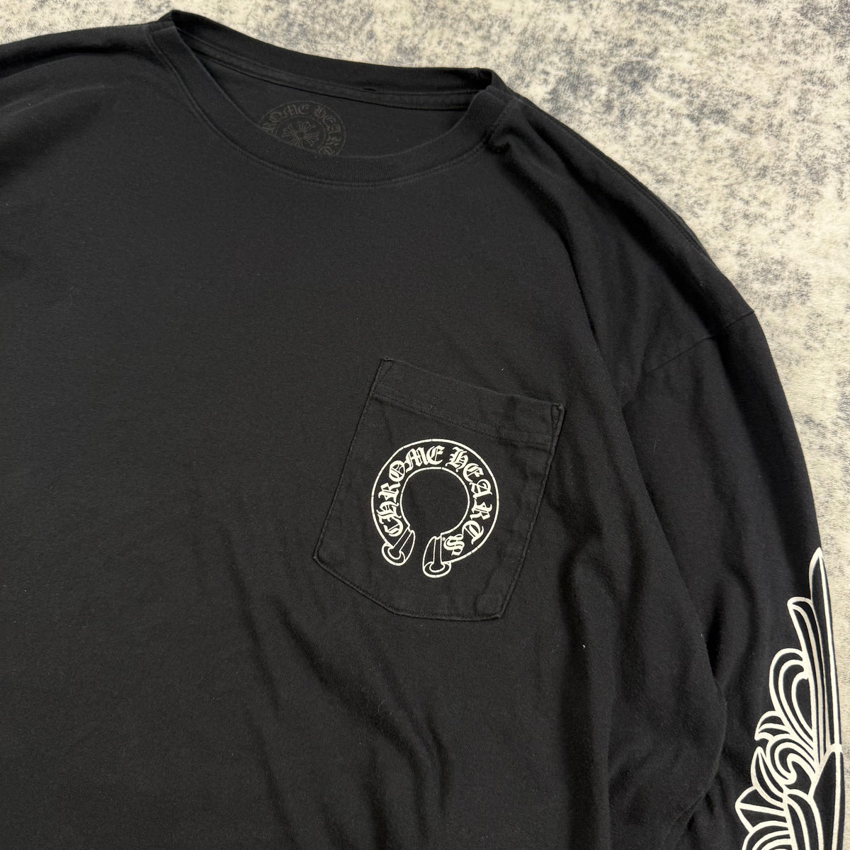 Chrome Hearts Floral Cross Horseshoe Pocket ‘Black’ Long Sleeve