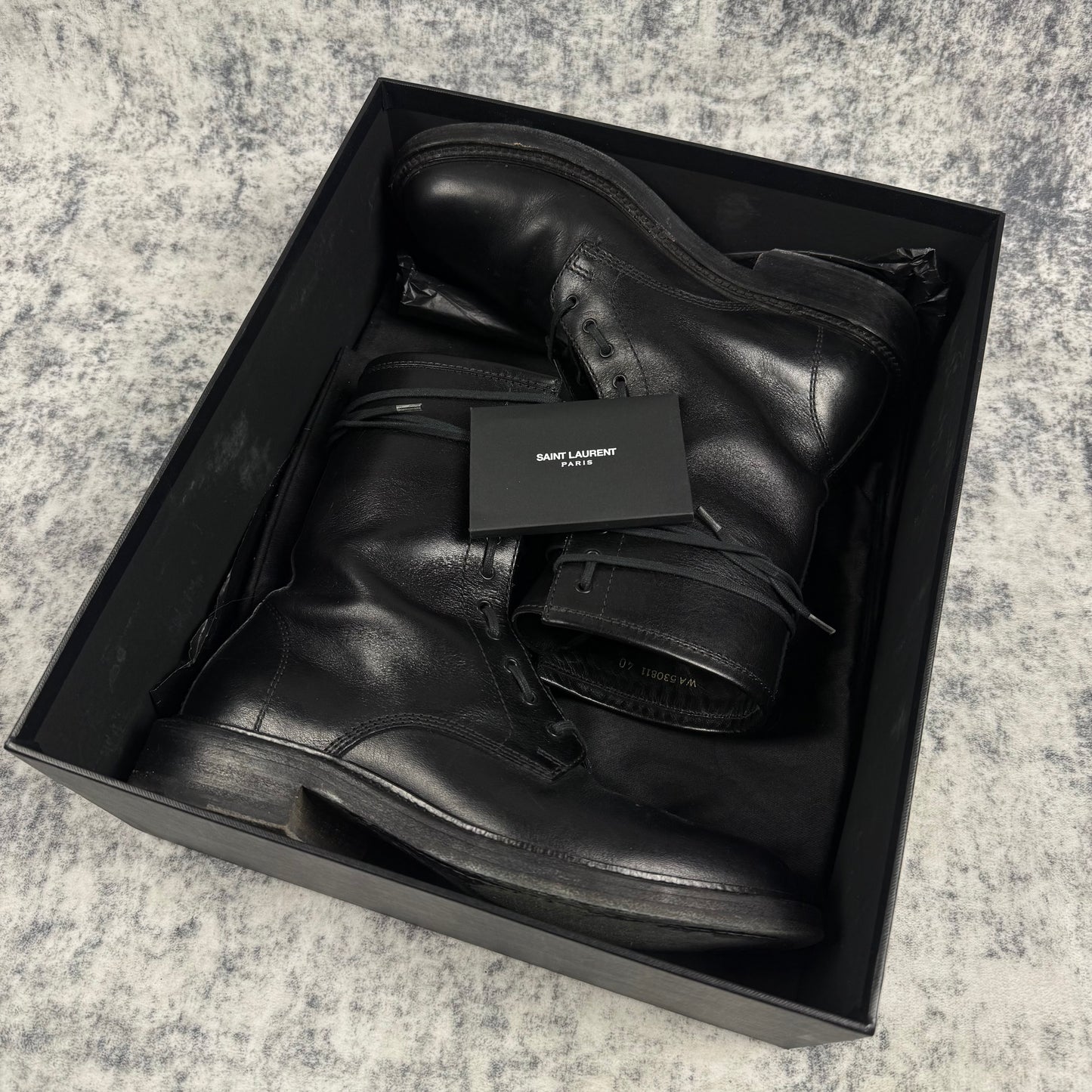 Saint Laurent Paris AW14-15 ‘Ranger’ Combat Lace-up Leather Boots