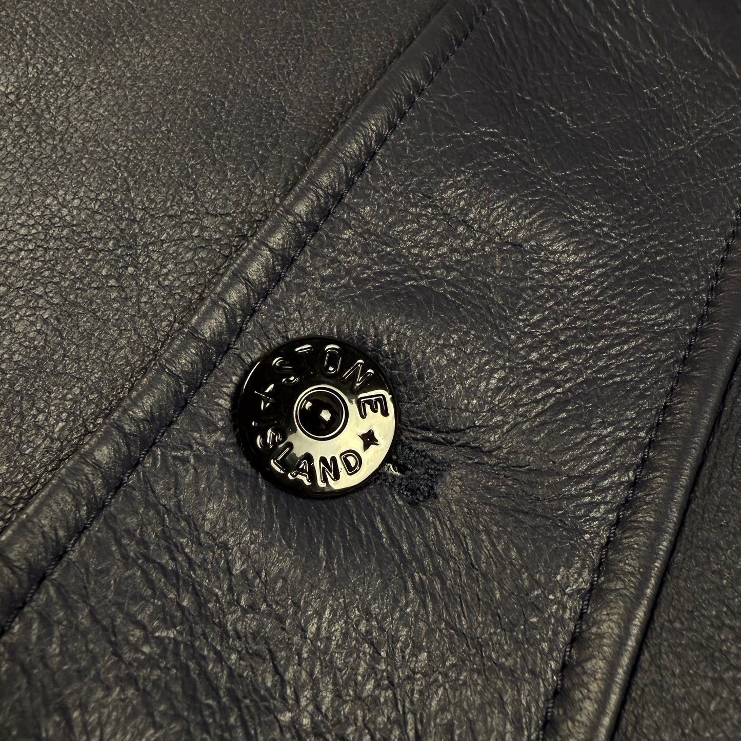Stone Island Hand Painted Sheepskin Fur Hood Shearling Jacket