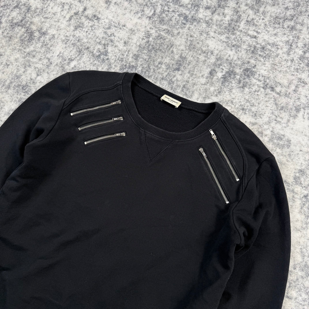 Saint Laurent FW/15 Five-Zip ‘Black’ Creneck