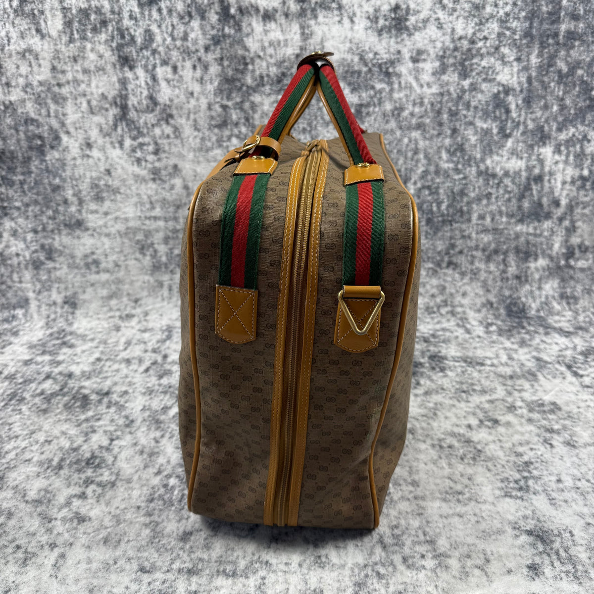 Gucci Vintage Micro GG Monogram Web Stripe Travel Suitcase