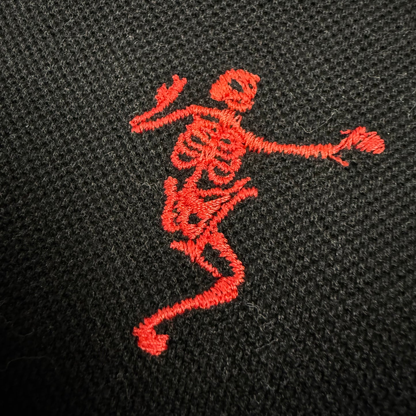 ALEXANDER MCQUEEN Dancing Skeleton honeycomb polo