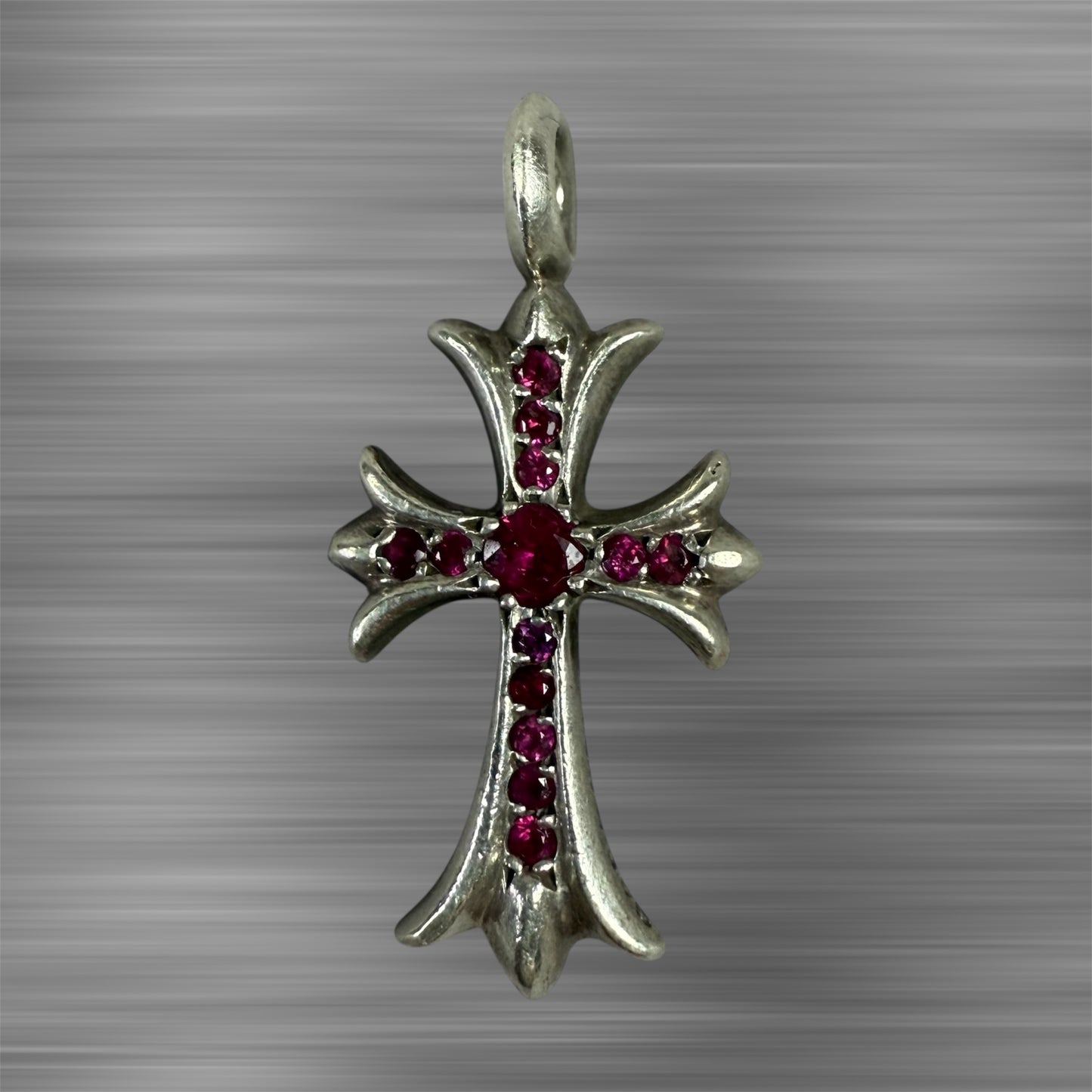 Chrome Hearts Tiny Ruby Cross Pendant