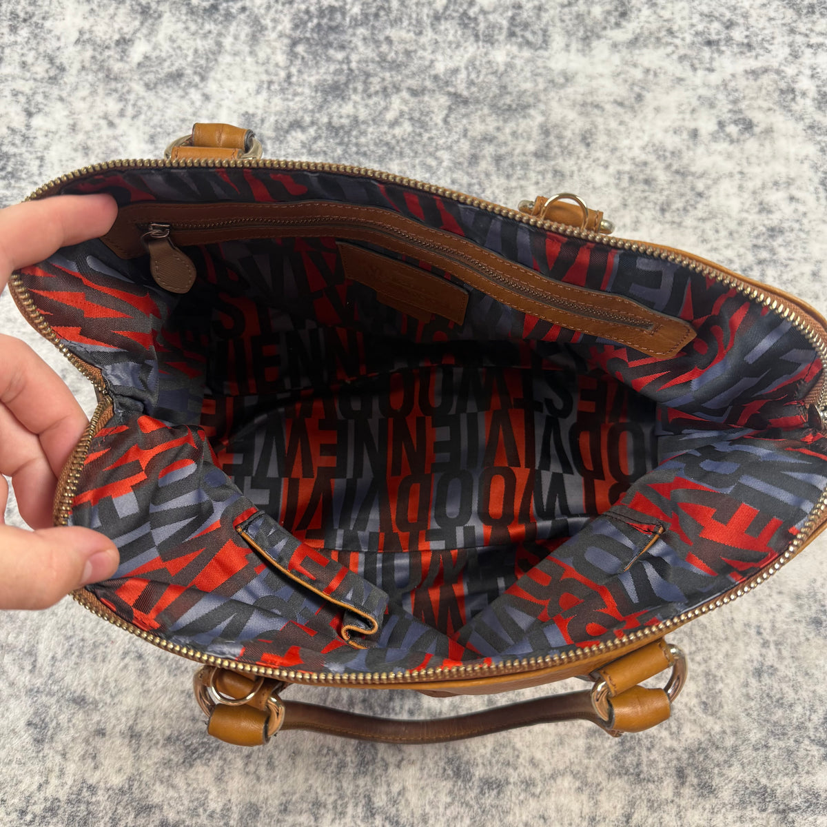 Vivienne Westwood Vintage Perforated Orb Leather Handbag