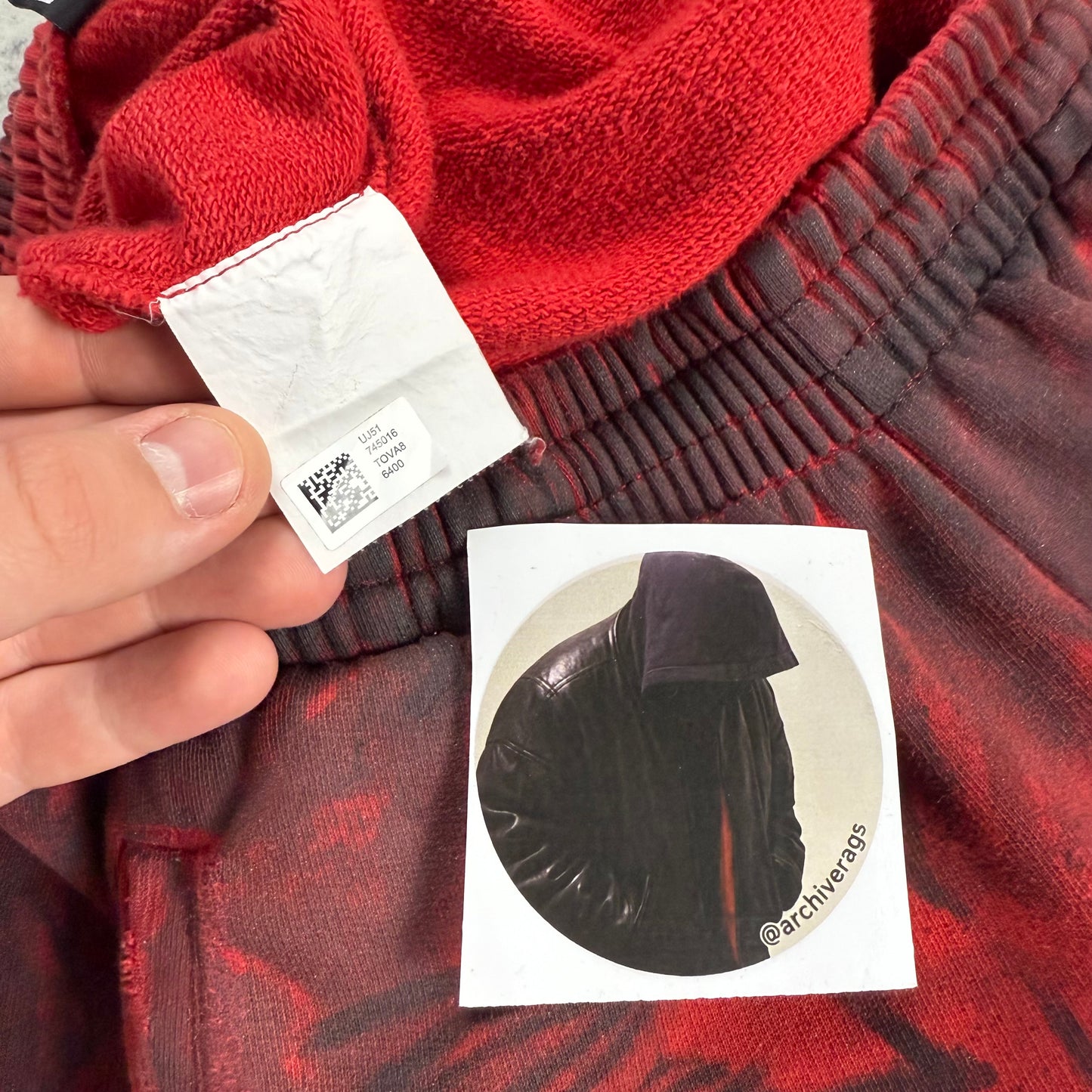 Balenciaga Sample Distressed Graffiti Print ‘Red’ Sweatpants
