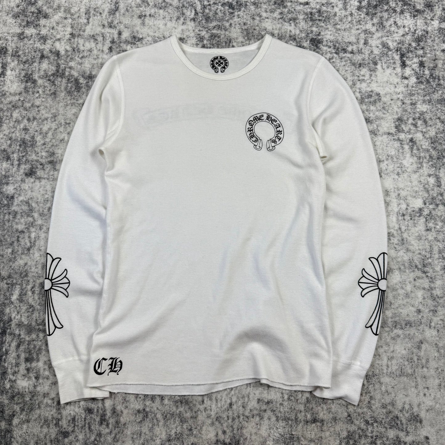 Chrome Hearts Horseshoe Cross Scroll Thermal ‘White’ L/S