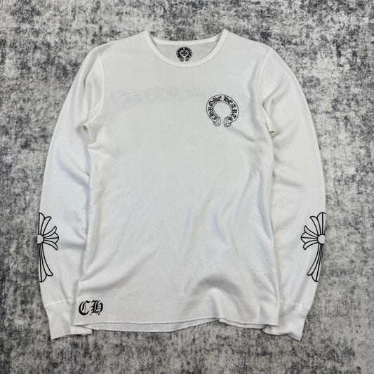 Chrome Hearts Horseshoe Cross Scroll Thermal ‘White’ L/S
