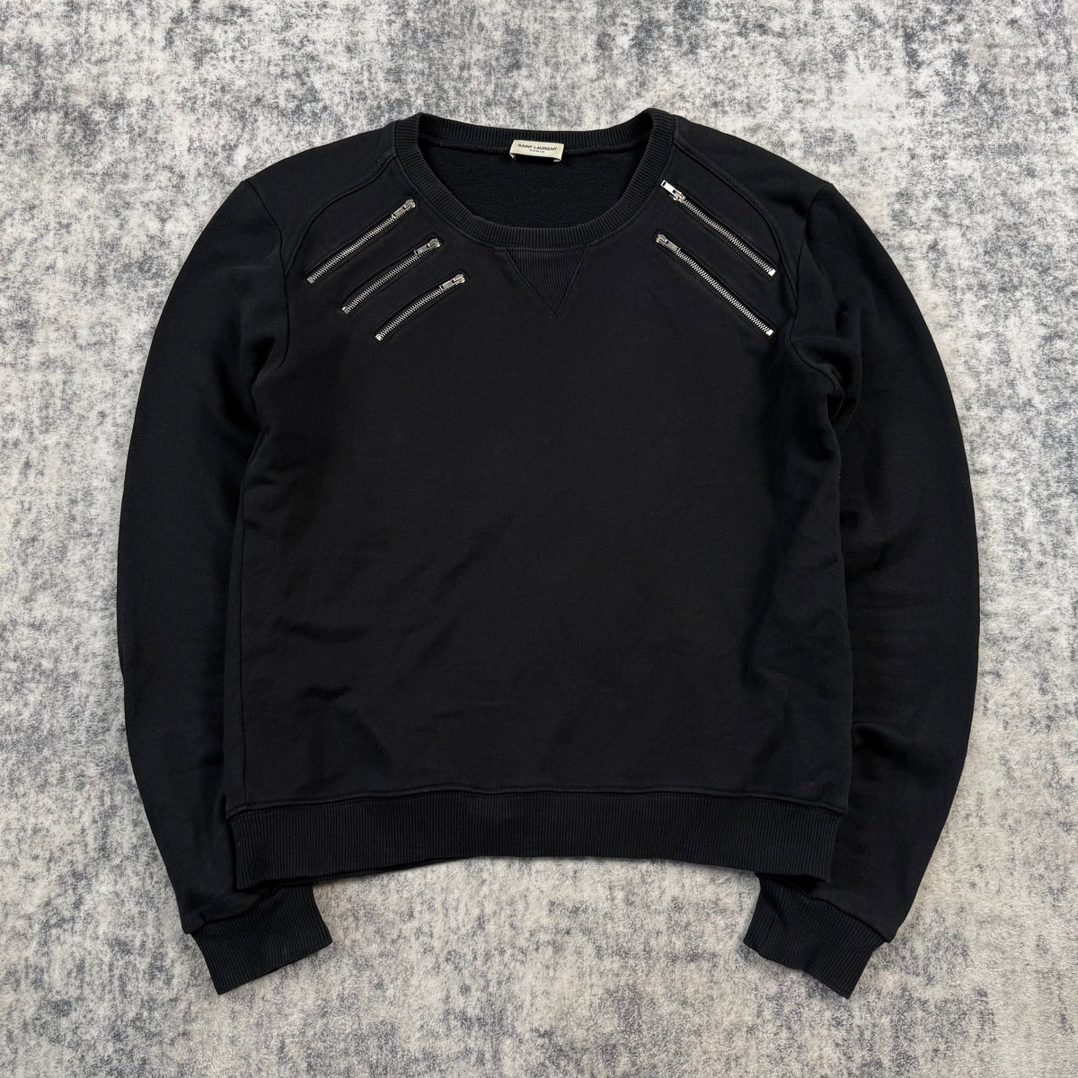 Saint Laurent FW/15 Five-Zip ‘Black’ Creneck