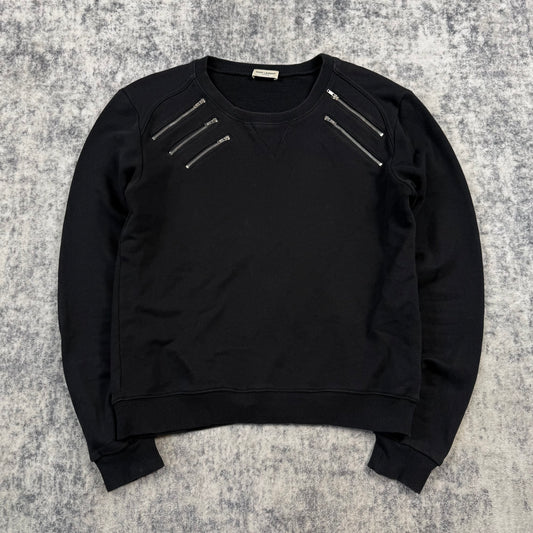 Saint Laurent FW/15 Five-Zip ‘Black’ Creneck