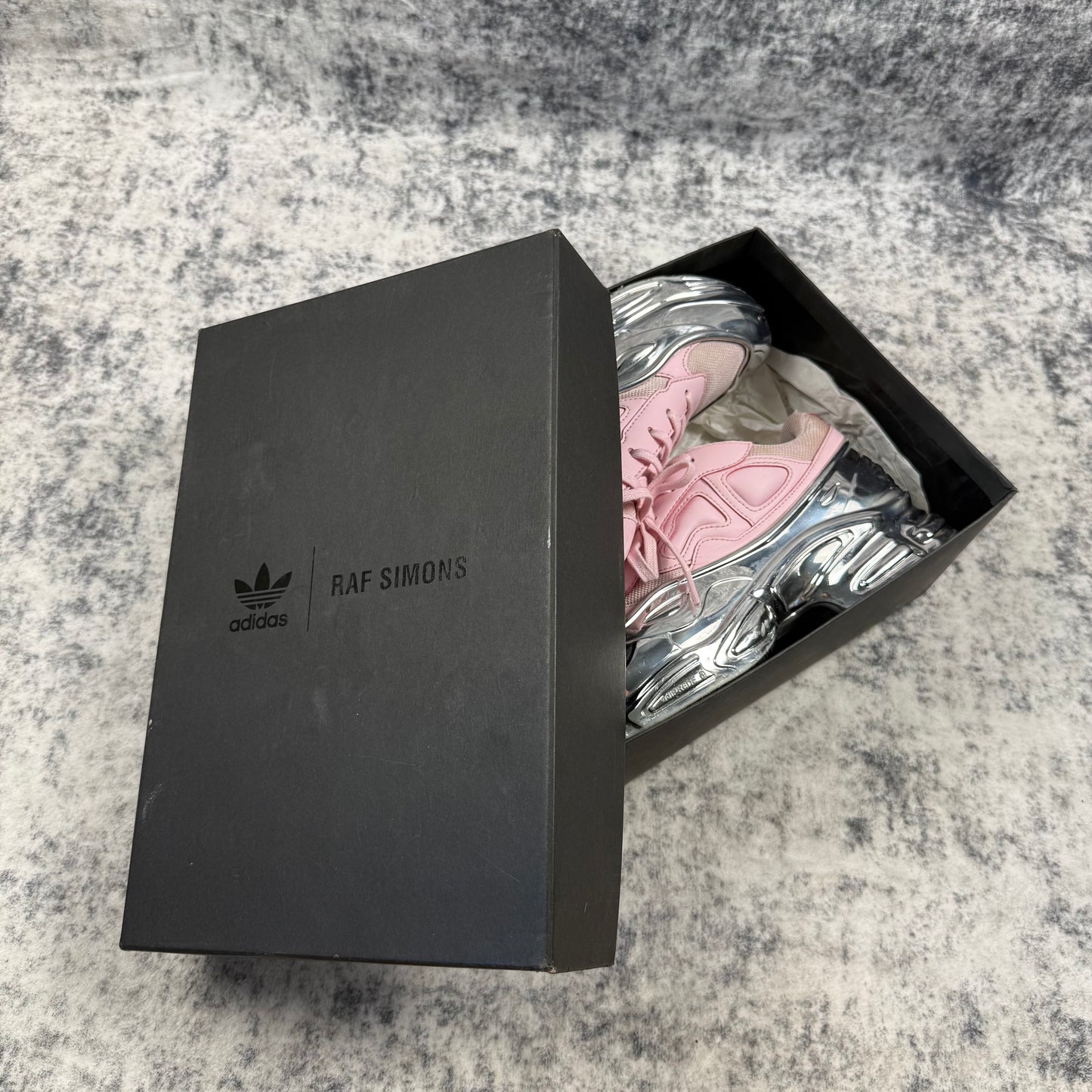 Raf Simons Ozweego Mirrored Silver ‘Pink’ Shoes