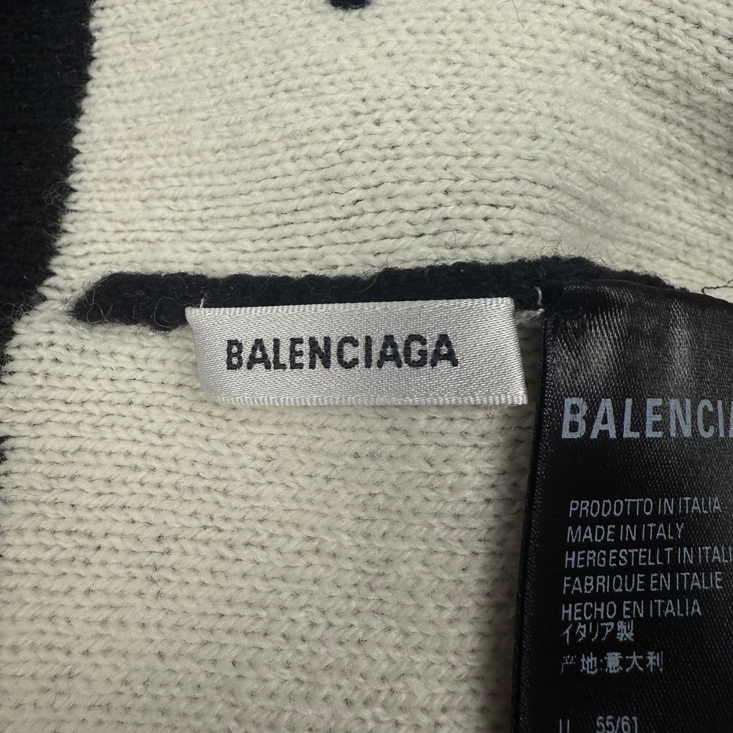 Balenciaga Monogram Logo Ribbed ‘Black’ Wool Beanie