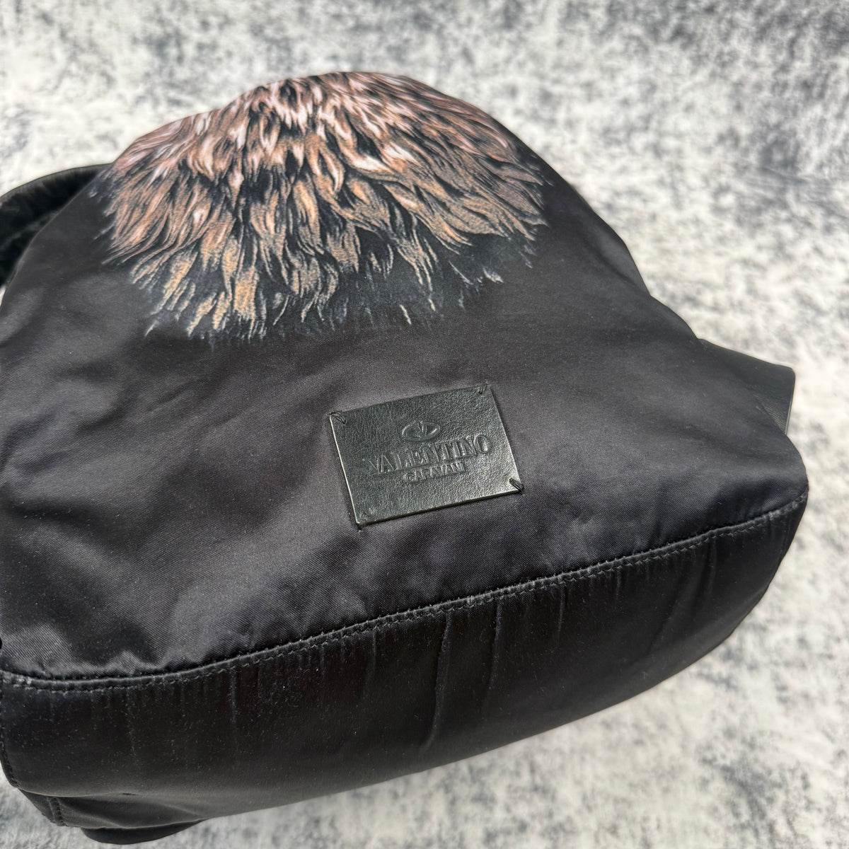 Valentino 2010s Garavani Wolf Print Rockstud Backpack