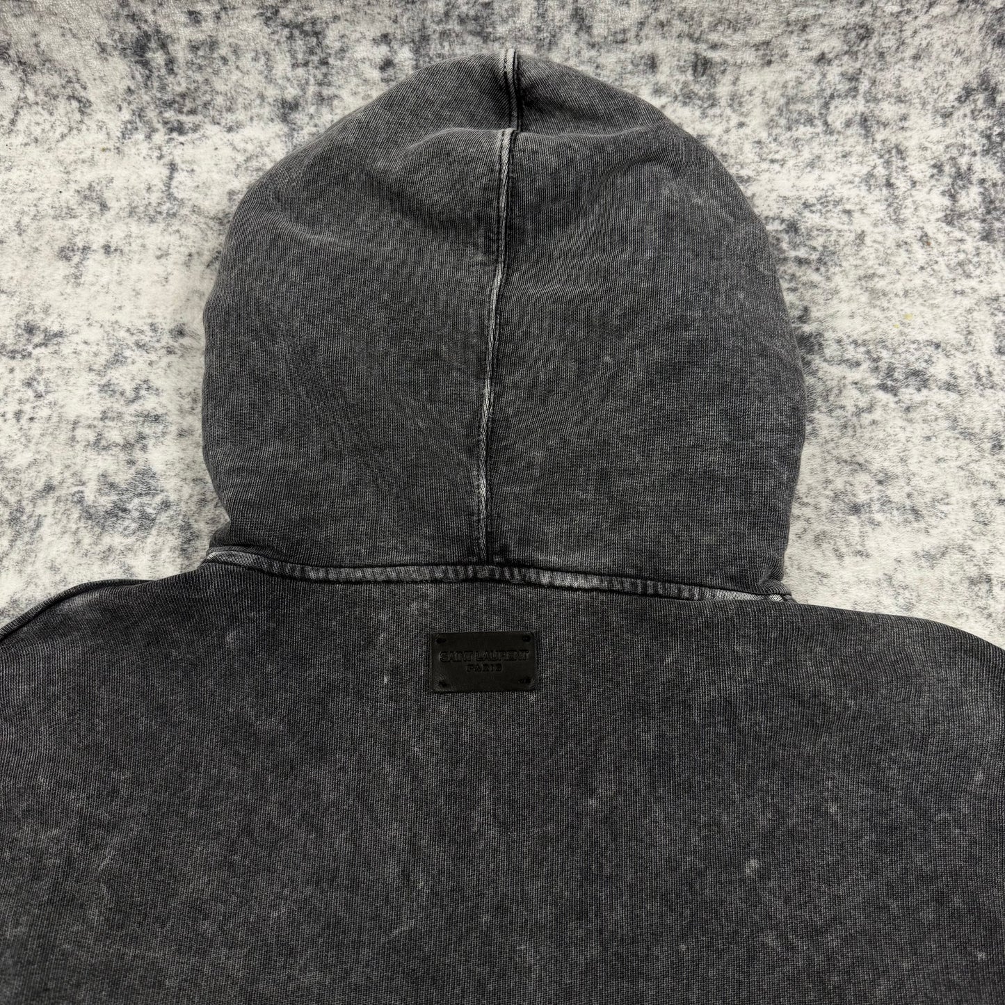 Saint Laurent Distressed Washed ‘Gray’ Hoodie