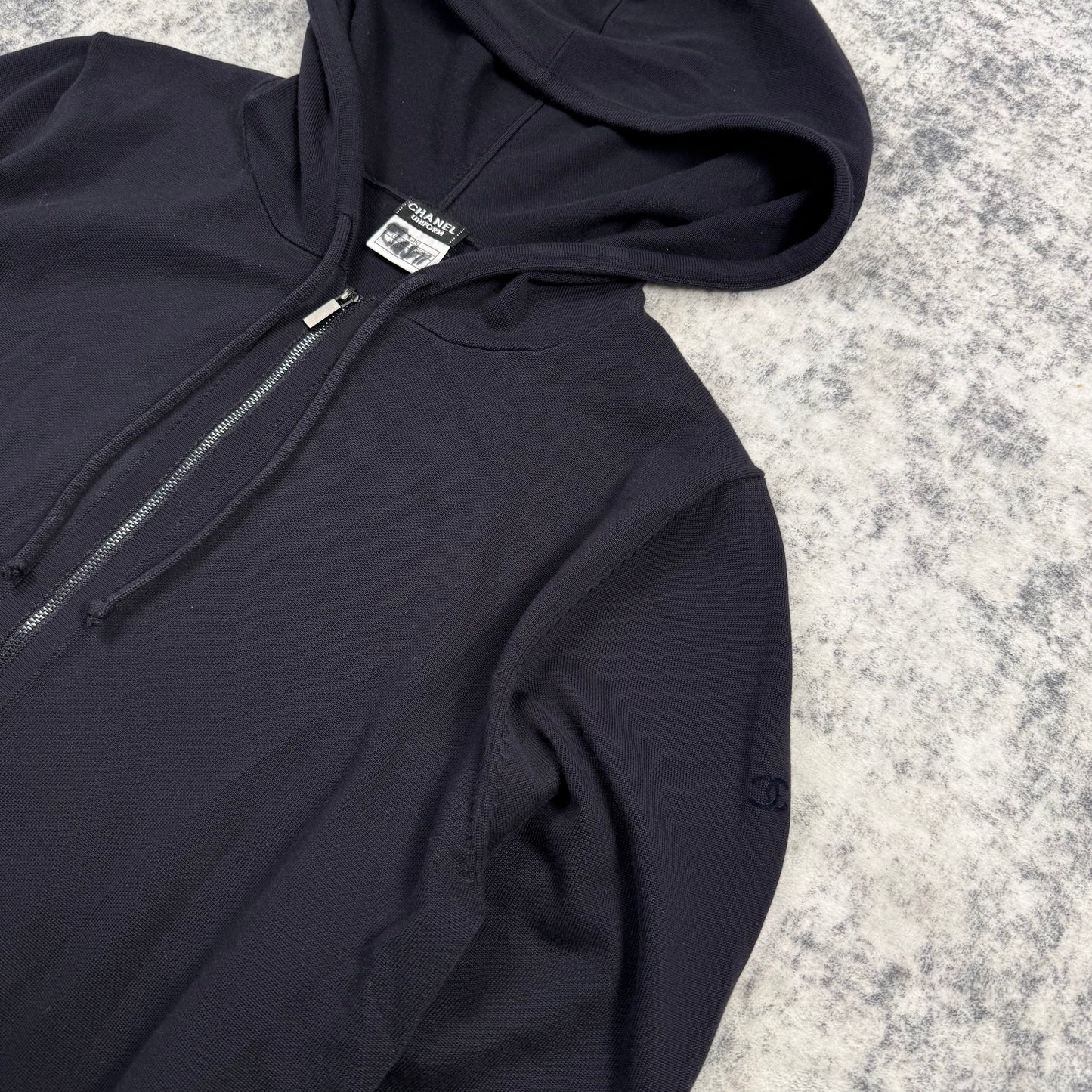Chanel Uniform CC Sleeve Logo Zip Hoodie