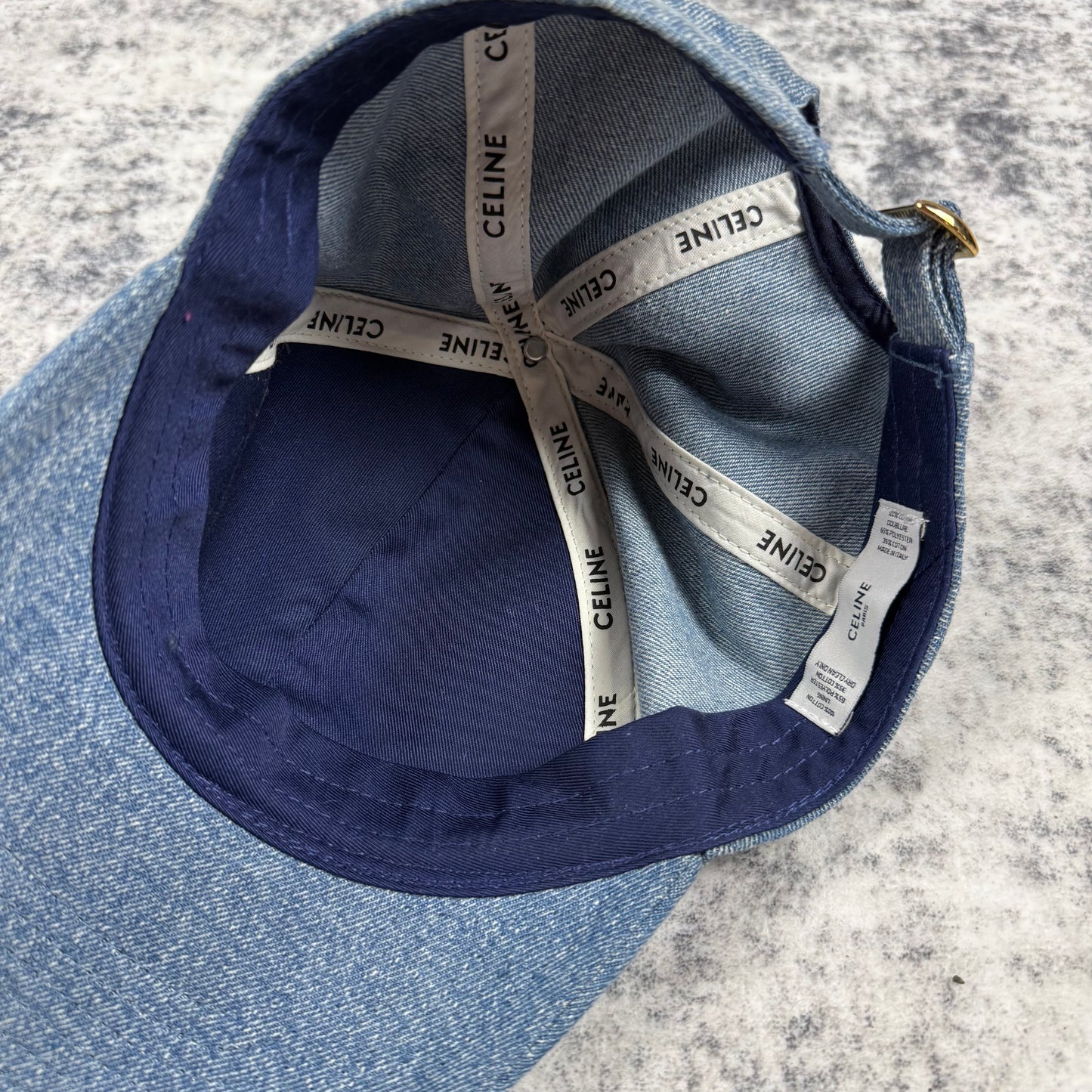 Celine Paris C Logo ‘Blue’ Denim Baseball Cap
