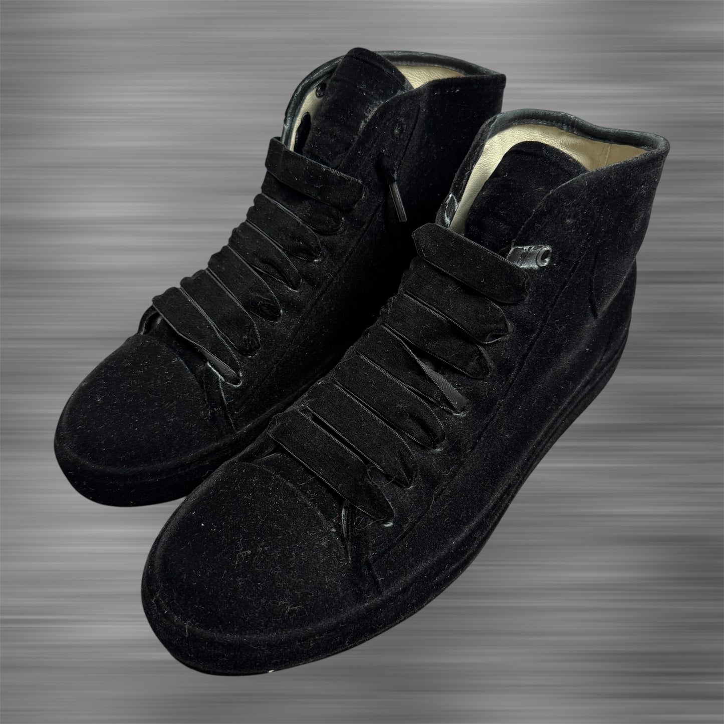 Maison Margiela All Over Black Velvet High Shoes