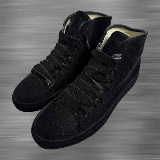 Maison Margiela All Over Black Velvet High Shoes