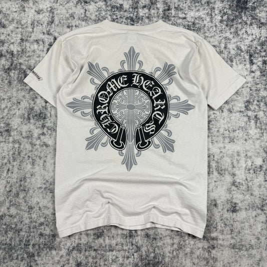 Chrome Hearts Vintage Floral Horseshoe Pocket ‘White’ T-Shirt