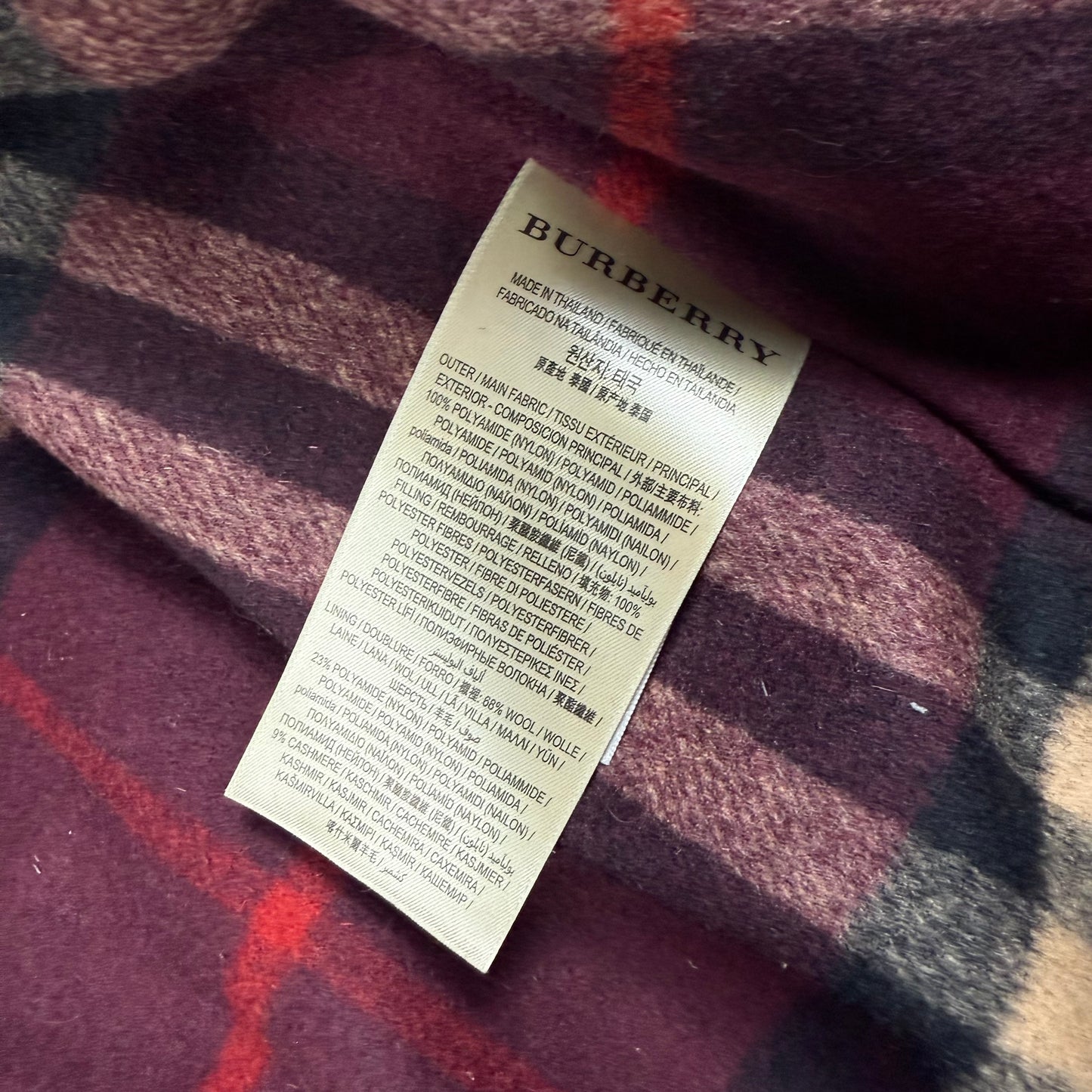 Burberry Satin Bomber Jacket with Check Undercollar