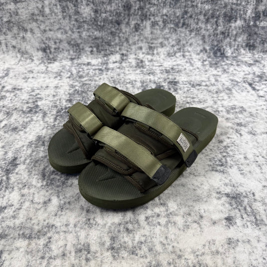 Suicoke MOTO-VS Olive Green Nylon Strap Sandals