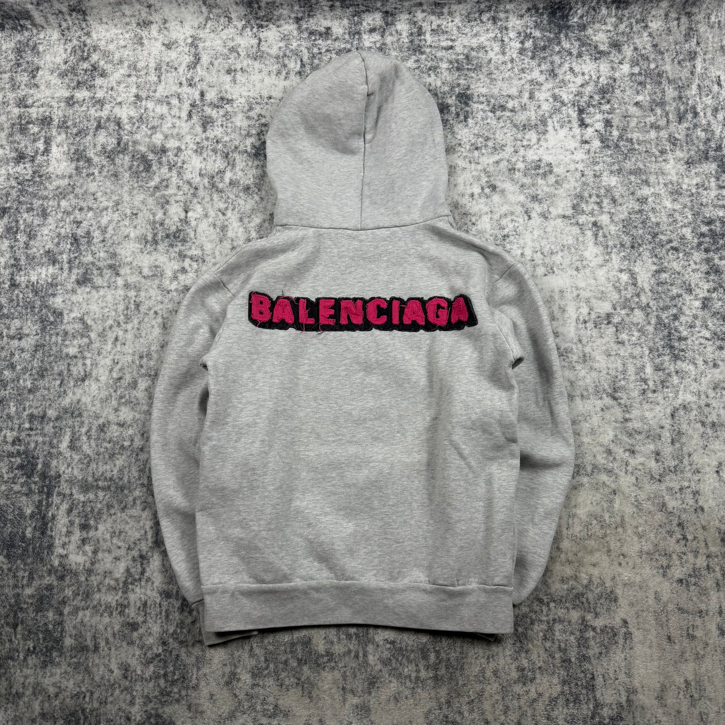 Balenciaga Logo Patch Hoodie Grey/Pink (2017)