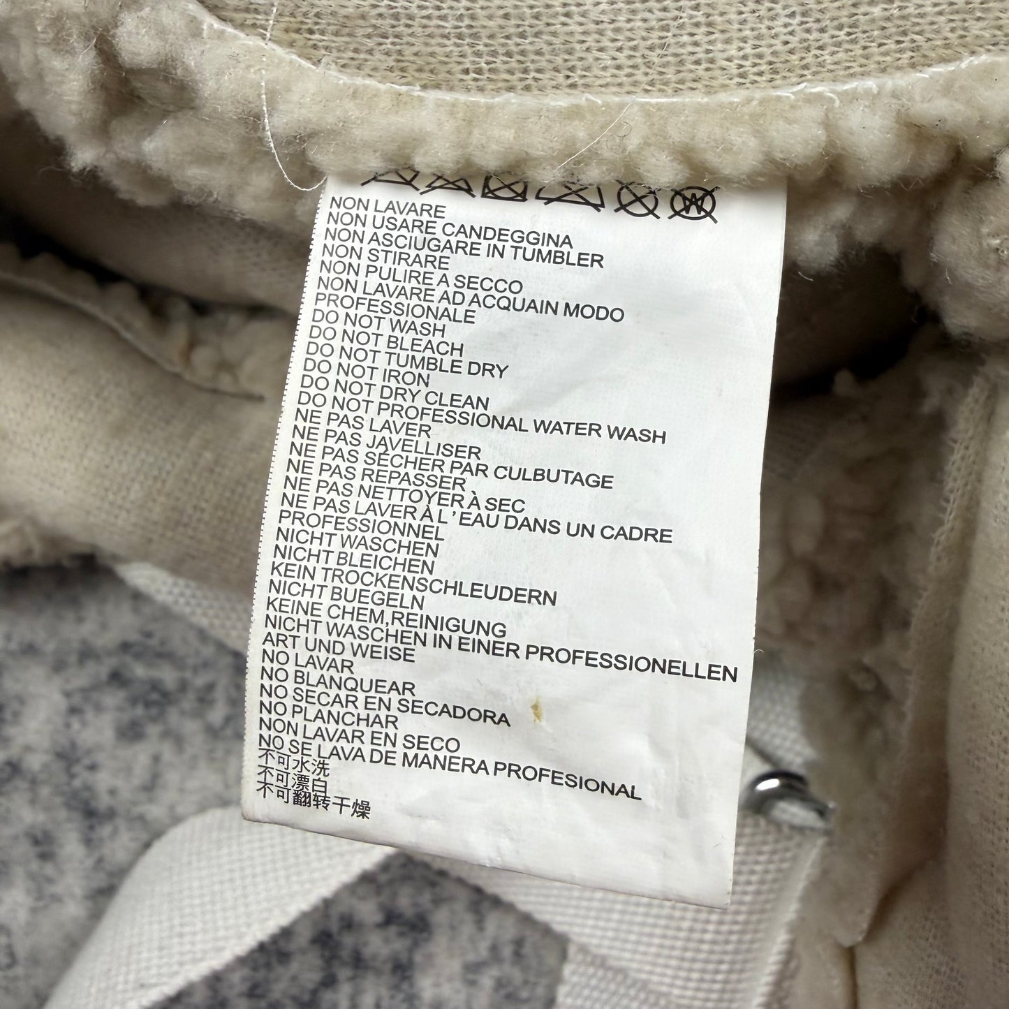 MM6 Maison Margiela Teddy Bear Faux Shearling Backpack Cream White